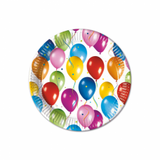 10 stk Pap tallerkener med Balloner 23 cm diameter